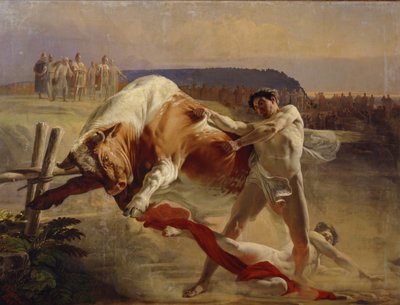 La prueba de fuerza de Yan Usmovets, 1849 de Yevgraf Semyonovich Sorokin