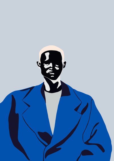 Abrigo azul de Yi Xiao Chen