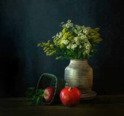 Naturaleza muerta floral rústica de Yinan F.
