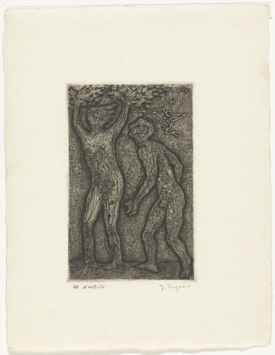 hombre y mujer en gris de Yo Sugano (signed by artist)