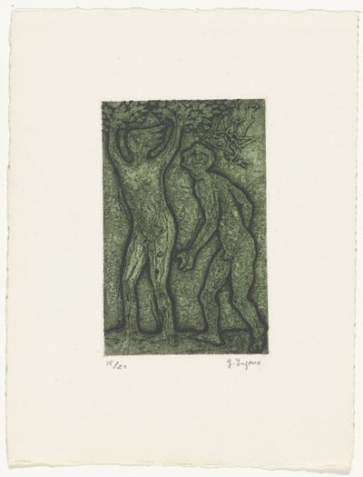 hombre y mujer en verde de Yo Sugano (signed by artist)