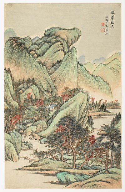 Color otoñal entre el monte Quan y el monte Hua, de un álbum de 12 hojas de Yongxi Jin