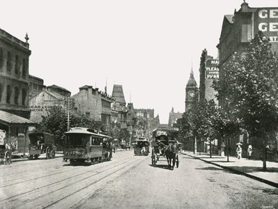 Calle Collins, mirando al oeste desde la Calle Russell, Melbourne, Australia, 1895 de York and Son