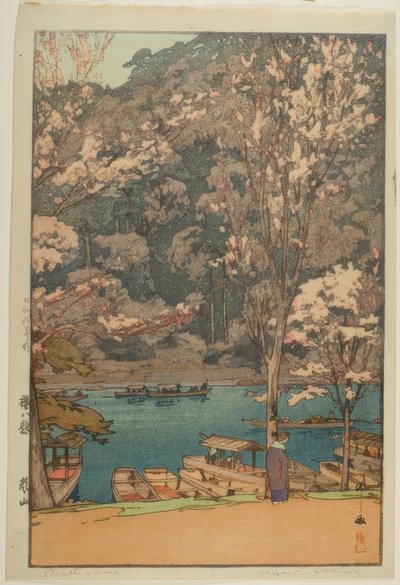 Arashiyama, de la serie "Ocho escenas de cerezos en flor" de Yoshida Hiroshi