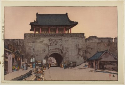 Puerta Dainan en Mukden de Yoshida Hiroshi