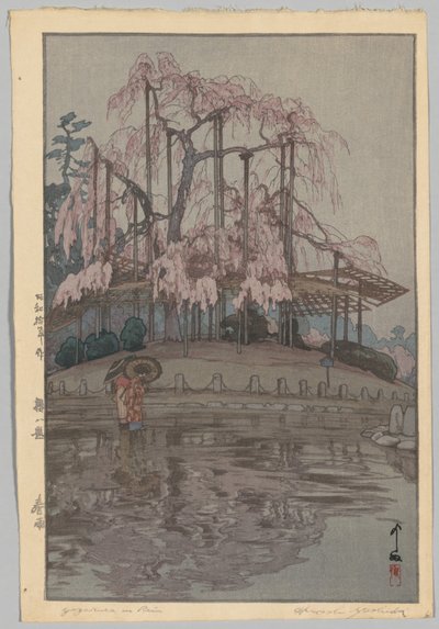 Ocho Escenas de Flores de Cerezo: Lluvia de Primavera (Sakura no reclama: Harusame) de Yoshida Hiroshi
