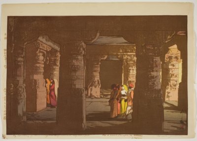 Ellora, Templo de la Cueva No. 3 (Erora dai sango kutsuin) de Yoshida Hiroshi