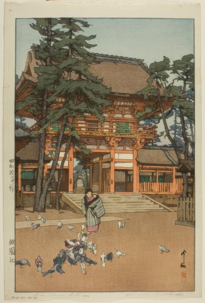 Puerta del santuario Gion de Yoshida Hiroshi