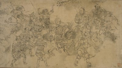 Séquito del Ministro del Agua, finales del siglo XIII-principios del siglo XIV de Yuan Dynasty Chinese School