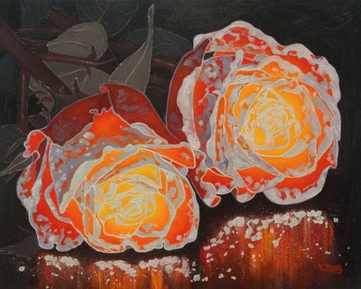 Rosas de fresno, 2023 (óleo sobre lienzo) de Yue Zeng