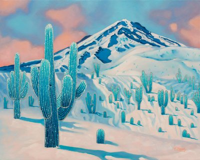 Cactus congelado, 2023 (óleo sobre lienzo) de Yue Zeng