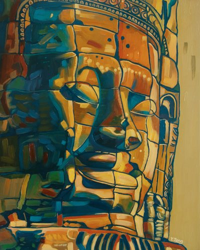 Sonrisa jemer, 2023 (óleo sobre lienzo) de Yue Zeng