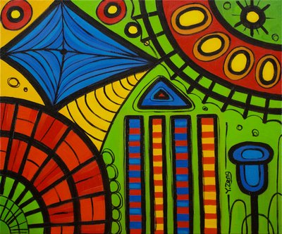 Patio verde, 2023 (óleo sobre lienzo) de Yue Zeng