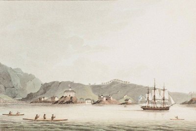 Ilustración de Un viaje alrededor del mundo en los años 1803-06, en el barco Neva, 1814 de Yuri Fyodorovich Lisyansky