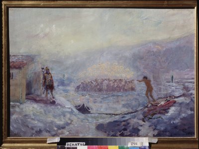 Los cuarenta mártires de Sebaste (actual Sivas, Turquía), c.1930 (óleo sobre madera) de Yuri Illich Repin