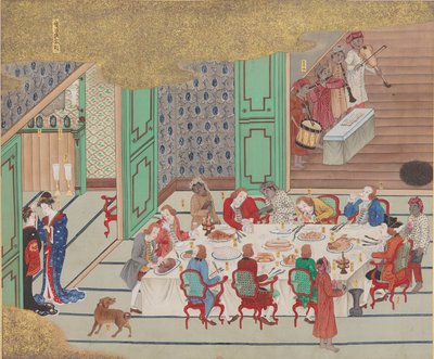 Banquete holandés, Nagasaki Nochebuena, de Bankan-zu, 1797 de Yushi Ishizaki