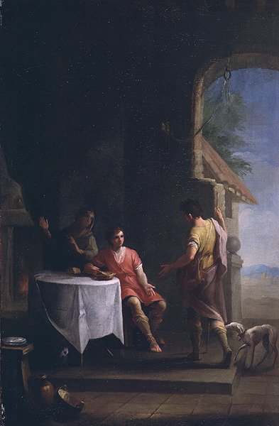 Esaú vendiendo su primogenitura a Jacob, c.1790-1800 de Zacarias Gonzalez Velazquez