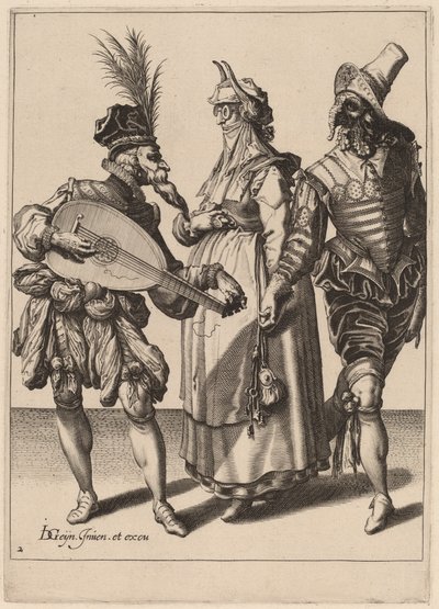 Una Pareja Abordada por un Jugador de Laúd de Zacharias Dolendo after Jacques de Gheyn II