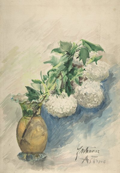 Flores blancas en un jarrón de Zacharie Astruc