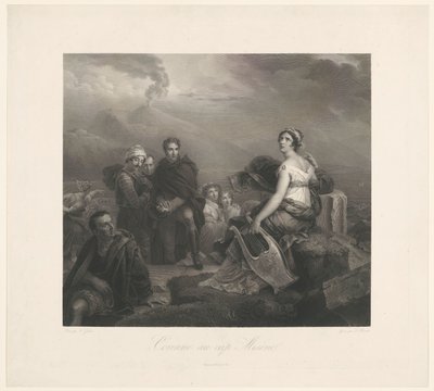 Corinne con cabrestante en Capo Miseno Corinne au cap Misenel (título sobre objeto) de Zachée Prévost