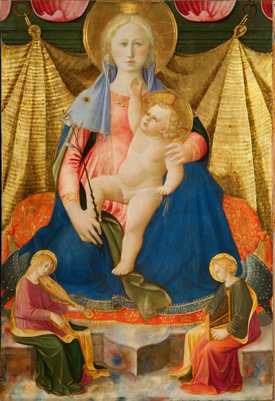 La Virgen de la Humildad con dos ángeles músicos de Zanobi Strozzi