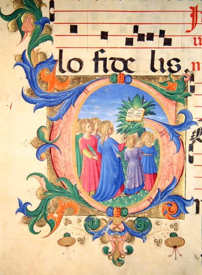 Misal 515 f.144v Inicial historiada 