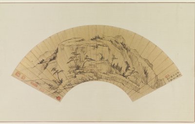 Paisaje (tinta sobre papel dorado) de Zha Shibiao