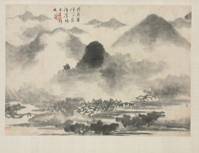 Álbum de Paisajes en Varios Estilos: Paisaje después de Mi Fei, 1684 de Zha Shibiao