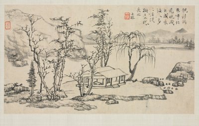 Álbum de paisajes en varios estilos: Paisaje después de Ni Zan de Zha Shibiao