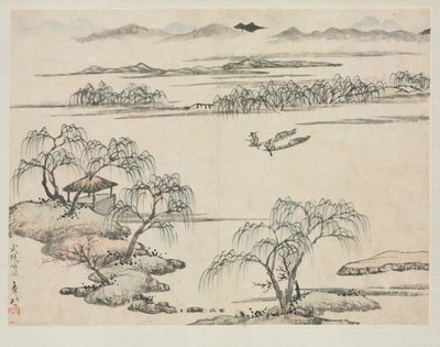 Álbum de paisajes en varios estilos: El arroyo de Wuling de Zha Shibiao