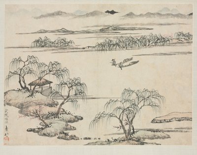 Álbum de Paisajes en Varios Estilos: El Arroyo de Wuling, 1684 de Zha Shibiao