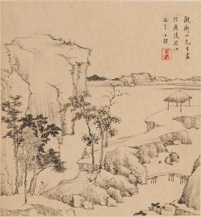Paisaje fluvial, 1666 de Zha Shibiao