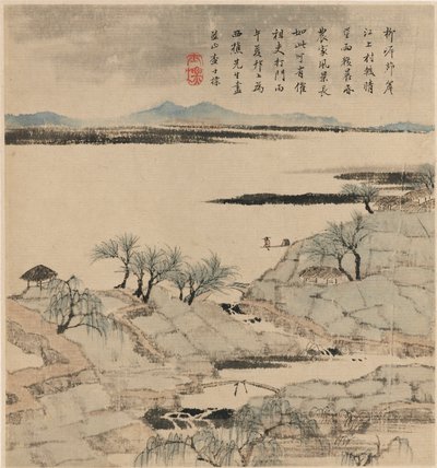 Paisaje fluvial, mayo-agosto 1666 de Zha Shibiao