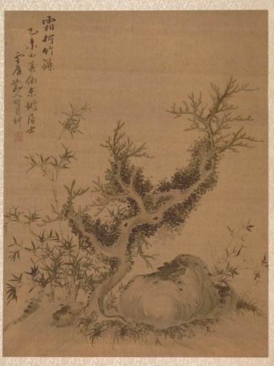 Ramas escarchadas y bambú enano, al estilo de Su Shih, 1775 de Zhai Dakun
