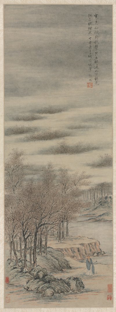 Escuchando el sonido del otoño en un bosque brumoso de Zhang Feng