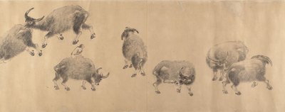Búfalos de Agua, fechado 1639 de Zhang Hong