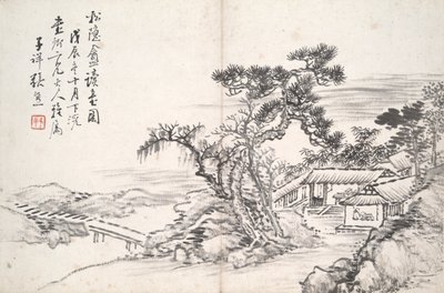 Lectura en el Estudio Secluded Pine (Song yin an) de Zhang Xiong