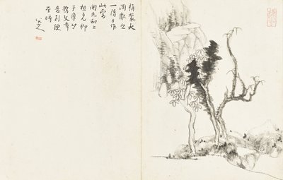 Paisajes y flores, álbum de seis hojas de Zhu da Bada Shanren