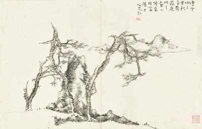 Paisajes y Flores, álbum de seis hojas de Zhu da Bada Shanren