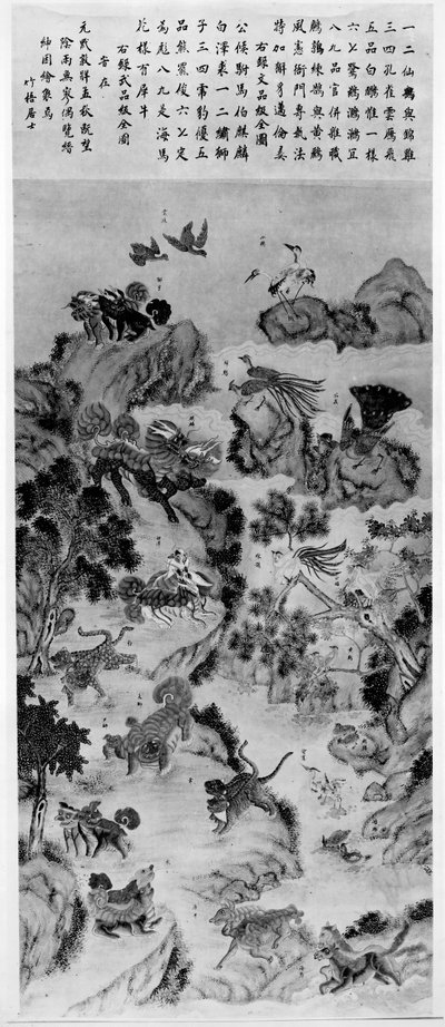 Aves y animales usados en insignias militares de Zhuwu Jushi