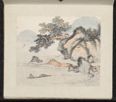 Paisajes en miniatura, fechables en 1751-54 (álbum de ocho hojas; tinta y color sobre papel) de Zongcang Zhang