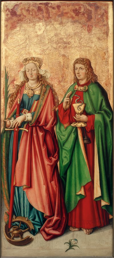 Maestro de las violetas de Zúrich, Santa Catalina y San Juan Evangelista de Zürcher Veilchenmeister