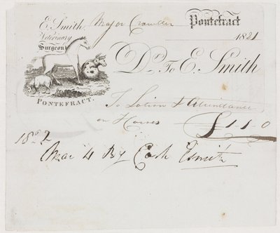 Medicina veterinaria agrícola Factura veterinaria de Frederick (attr. to) Barnard
