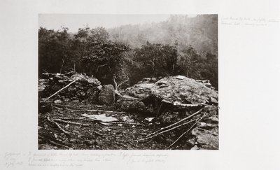 Fortificaciones en Little Round Top Hill, Gettysburg, Pensilvania, julio de 1863 de Ferdinand Georg Waldmuller