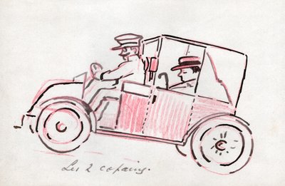 Coche con conductor. alrededor de 1910 de . .