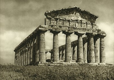 Templo de Ceres en Paestum, construido en 500 a.C. de Ferdinand Georg Waldmuller