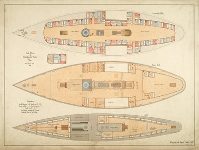 Planos de cubierta del barco Choptank "Ida" de . .