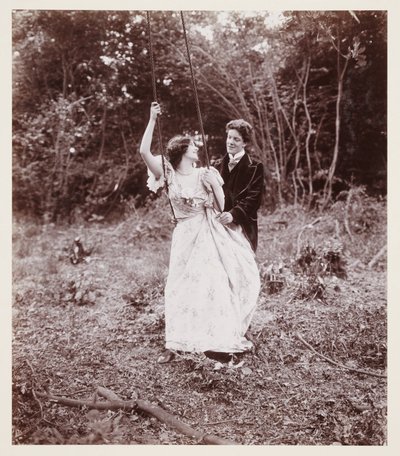 Retrato eduardiano, pareja con un columpio de John Pardon