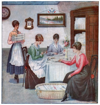 Bordado en casa, c.1910-1920 de . .