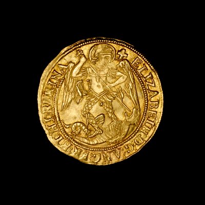 Moneda inglesa de ángel de oro martillado de Hippolyte Lalaise Devéria